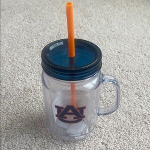 Clear Auburn Mug with Orange Straw